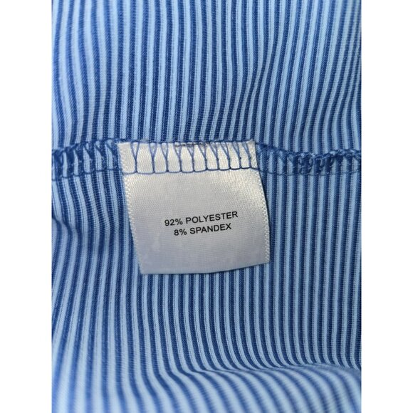 Peter Millar Crown Crafted Mens Blue Striped Polo Large - Picture 5 of 8